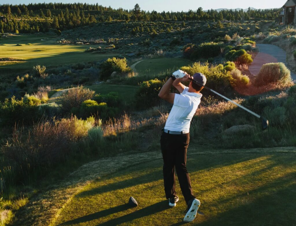 Golfer at tee
